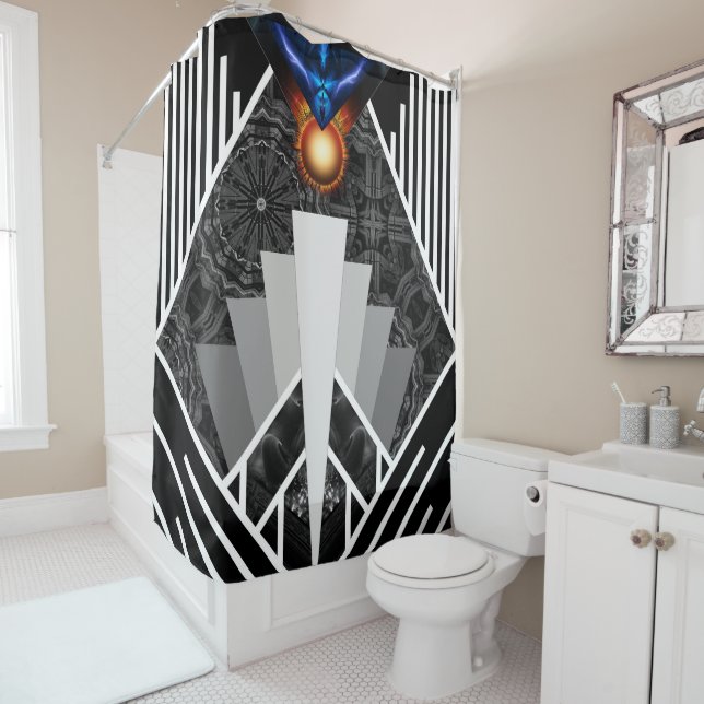 Para Chuveiro Asas Da Cortina De Chá Flare De Deco (In Situ)