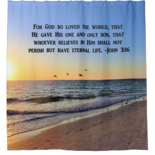 PARA CHUVEIRO AWE-INSPIRANDO JOHN 3:16 CORTINA DE CHÁ SUNRISE