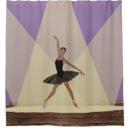 Para Chuveiro Bailarina do afro-americano na cortina de chá do