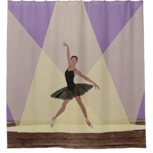 Para Chuveiro Bailarina do afro-americano na cortina de chá do