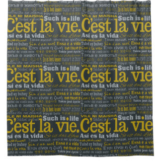 Para Chuveiro C'est La Vie - cortina de chá multilíngue
