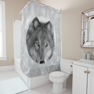 Para Chuveiro Chá Cortina Lobos