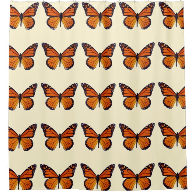 Para Chuveiro Cortina Chá Borboleta Laranja (Frente)