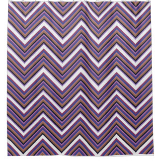 Para Chuveiro Cortina de Banho com Chevron Roxo e Coral – Zig Mo
