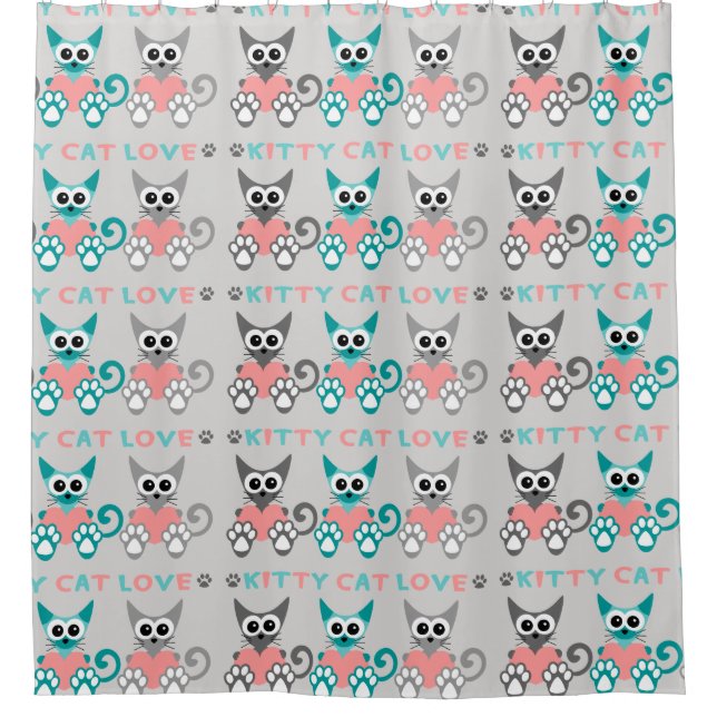 Para Chuveiro Cortina de Banho Kitty Cat (Frente)