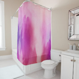 Para Chuveiro Cortina de Banho Rosa Roxo Aquarela