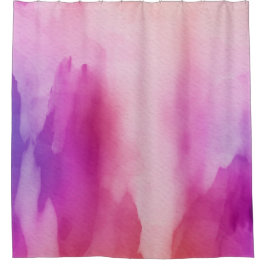 Para Chuveiro Cortina de Banho Rosa Roxo Aquarela