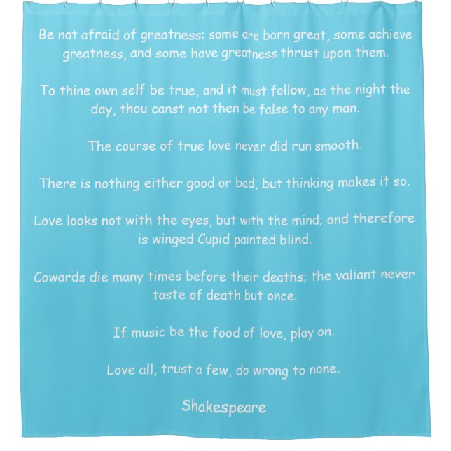 Para Chuveiro Cortina de chá com citações de Shakespeare (Frente)