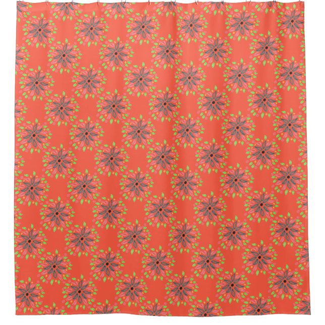 Para Chuveiro Cortina De chá Com Design Laranja E Moderno (Frente)