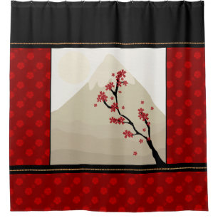 Para Chuveiro Cortina de chá da árvore de bordo japonês