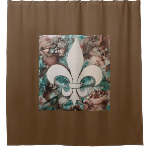 Para Chuveiro Cortina de chá da flor de lis