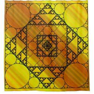 Para Chuveiro Cortina de chá da geometria do Fractal