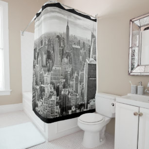 Para Chuveiro Cortina de chá da skyline de Manhattan da Nova