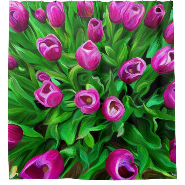 Para Chuveiro Cortina de chá das tulipas (Frente)