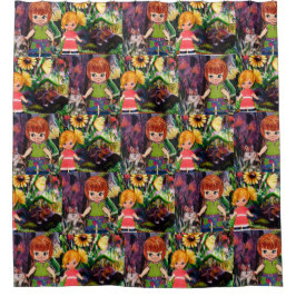 Para Chuveiro Cortina de Chá de Boneca de Papel Vermelho