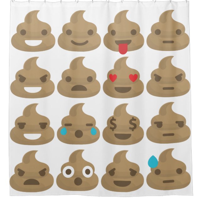 Para Chuveiro cortina de chá de cocô emojis (Frente)