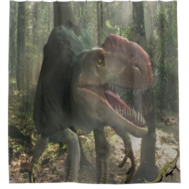 Para Chuveiro Cortina de chá de dinossauros infantis (Frente)