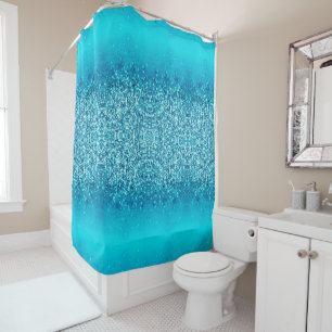 Para Chuveiro Cortina de Chá de faísca azul Elegante