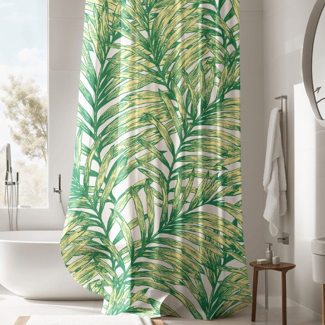Para Chuveiro Cortina de Chá de Fern, selva verde tropical (Criador carregado)