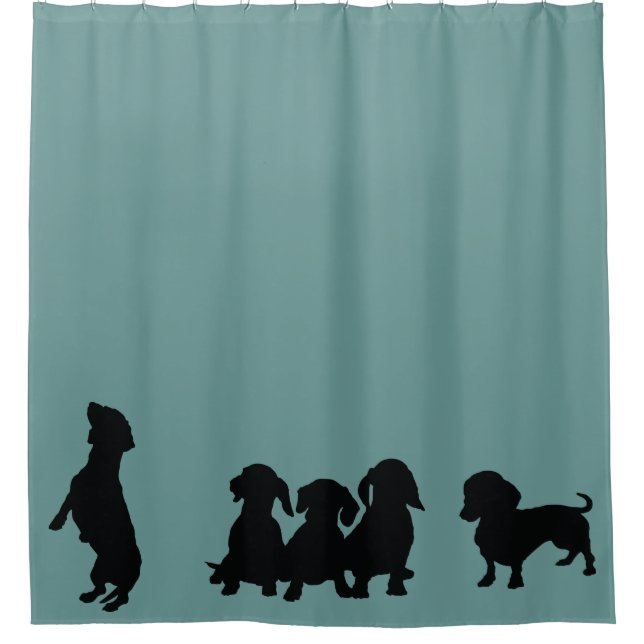 Para Chuveiro Cortina de Chá de Silhouette Dachshund (Frente)