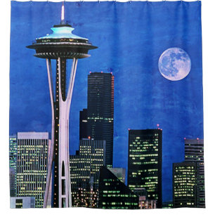 Para Chuveiro Cortina de Chá de Skyline Azul Seattle