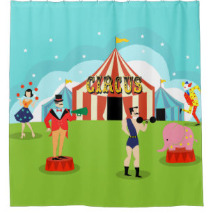Para Chuveiro Cortina de Chá do Circus Vintage