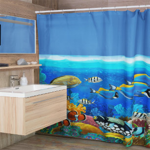 Para Chuveiro Cortina de Chá do mar de peixes tropicais