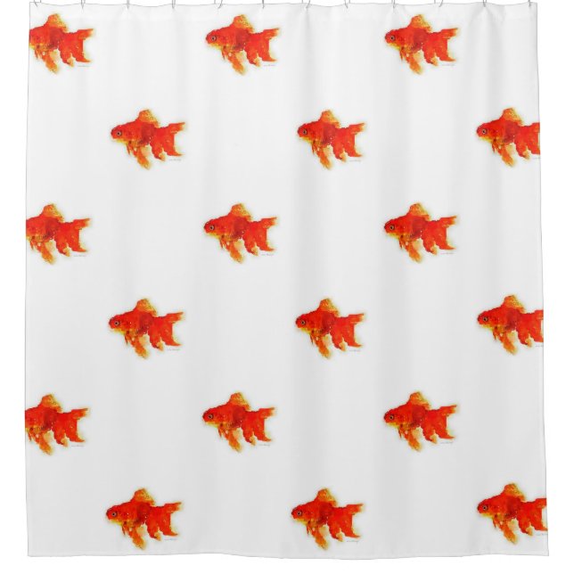 Para Chuveiro Cortina de chá do peixe dourado do sono (Frente)
