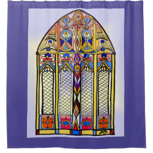 Para Chuveiro Cortina de chá do vitral
