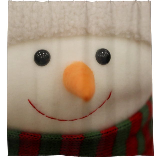 Para Chuveiro Cortina de chá Feliz Snowman (Frente)