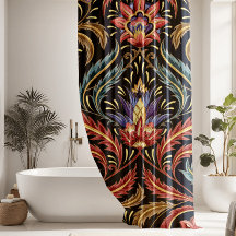 Cortina de Chá Floral com Várias Colores