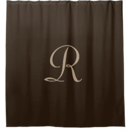 Para Chuveiro Cortina de Chá marrom e tan monogramada