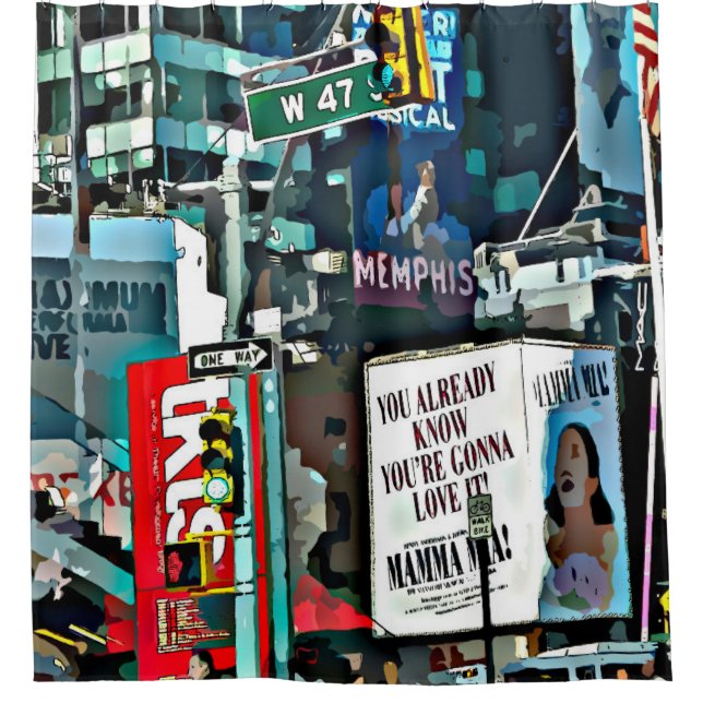 Para Chuveiro Cortina de Chá NYC da Cidade (Frente)