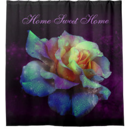 Para Chuveiro Cortina de Chá Rosa de Turquesa roxa