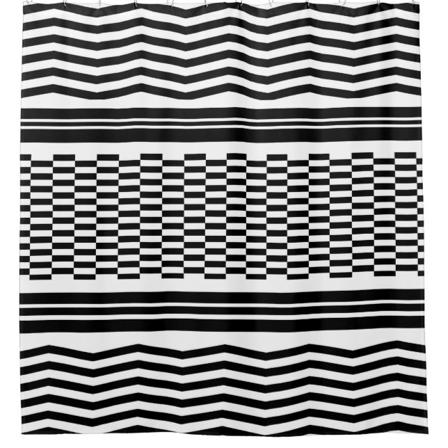 Para Chuveiro Cortina de chá/Zig Zags e Verificados (Frente)