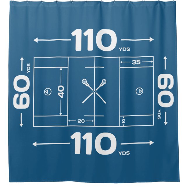 Para Chuveiro Cortina Design de Chá de Campo Azul Lacrosse (Frente)