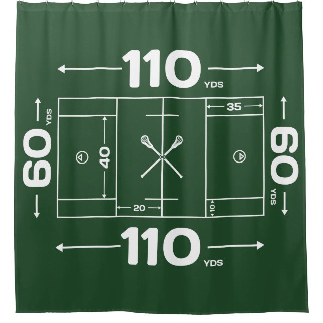 Para Chuveiro Cortina Design de Chá de Campo de Lacrosse (Frente)