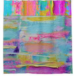 Para Chuveiro Cortina do Chá de Pintura da Faca da Paleta abstra