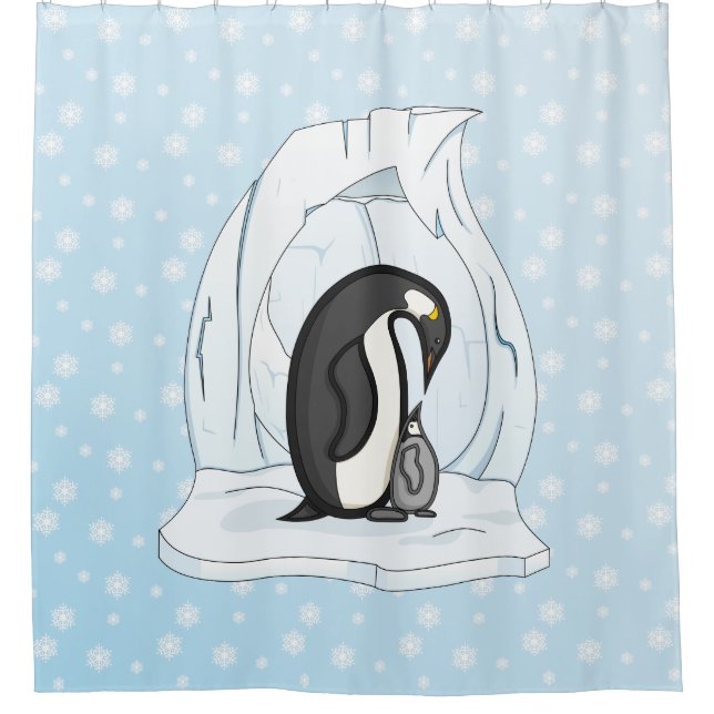 Para Chuveiro Davin e Annie, a Cortina de Chá dos Pinguins (Frente)