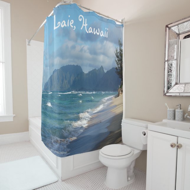 Para Chuveiro Laie Beach, Cortina de chá Hawaii (In Situ)