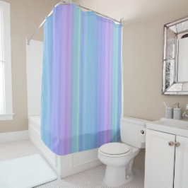Para Chuveiro O Pastel verde roxo azul listra a cortina de chá