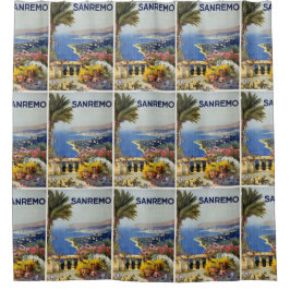 Para Chuveiro San Remo Itália Viagens vintage Cortina de chá