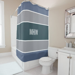 Para Chuveiro Stripes Cortina de chá monograma personalizada pad