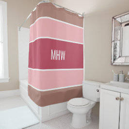Para Chuveiro Stripes Cortina de chá monograma personalizada pad