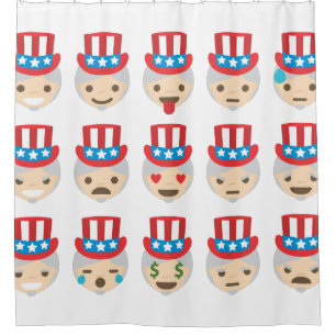 Para Chuveiro tio sam emoji - cortina de chá do banheiro