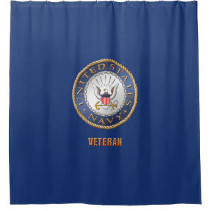 Para Chuveiro U.S. Cortina de chá do veterano do marinho