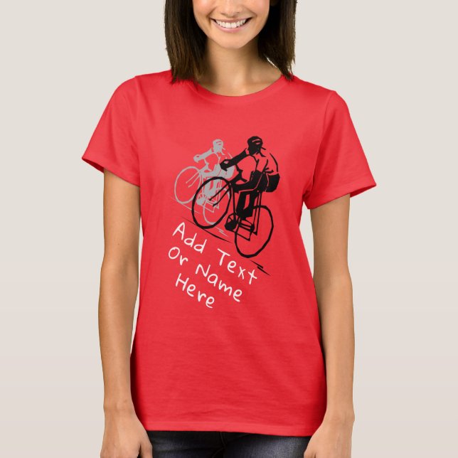 Para ciclismo de amantes. Personalizar T-Shirt (Frente)