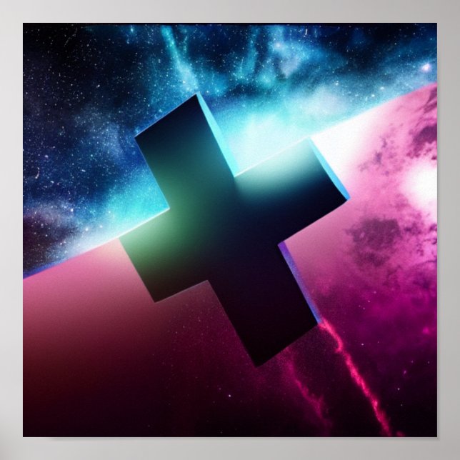 Para cima e para fora Cruz no Poster de Espaço (Frente)