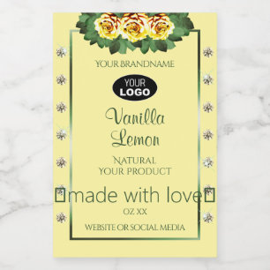 Para Comida Creme Rótulo do produto Rosas amarelas Ouros adici