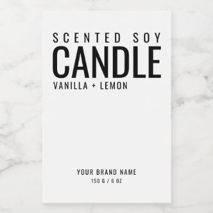 Para Comida Embalagem à vela de soja rótulo branco cosmético